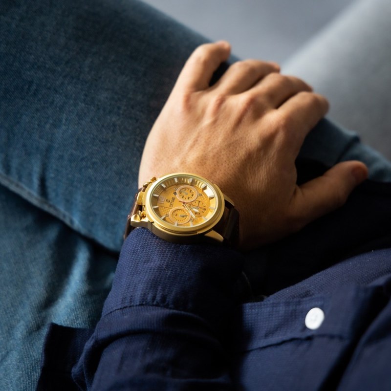 Montre Homme CHTIME bracelet Cuir Marron