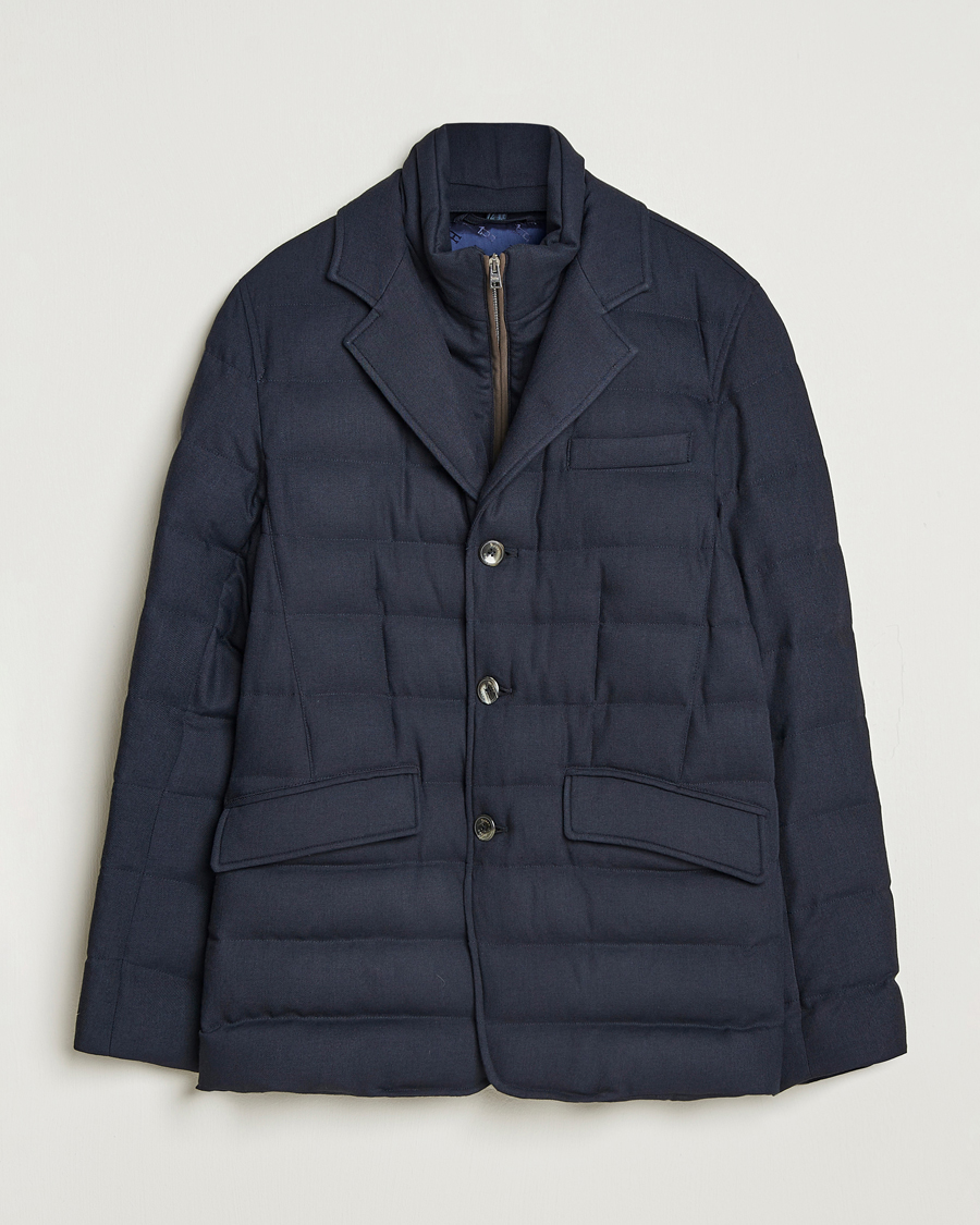 Herno Flannel Down Blazer Navy