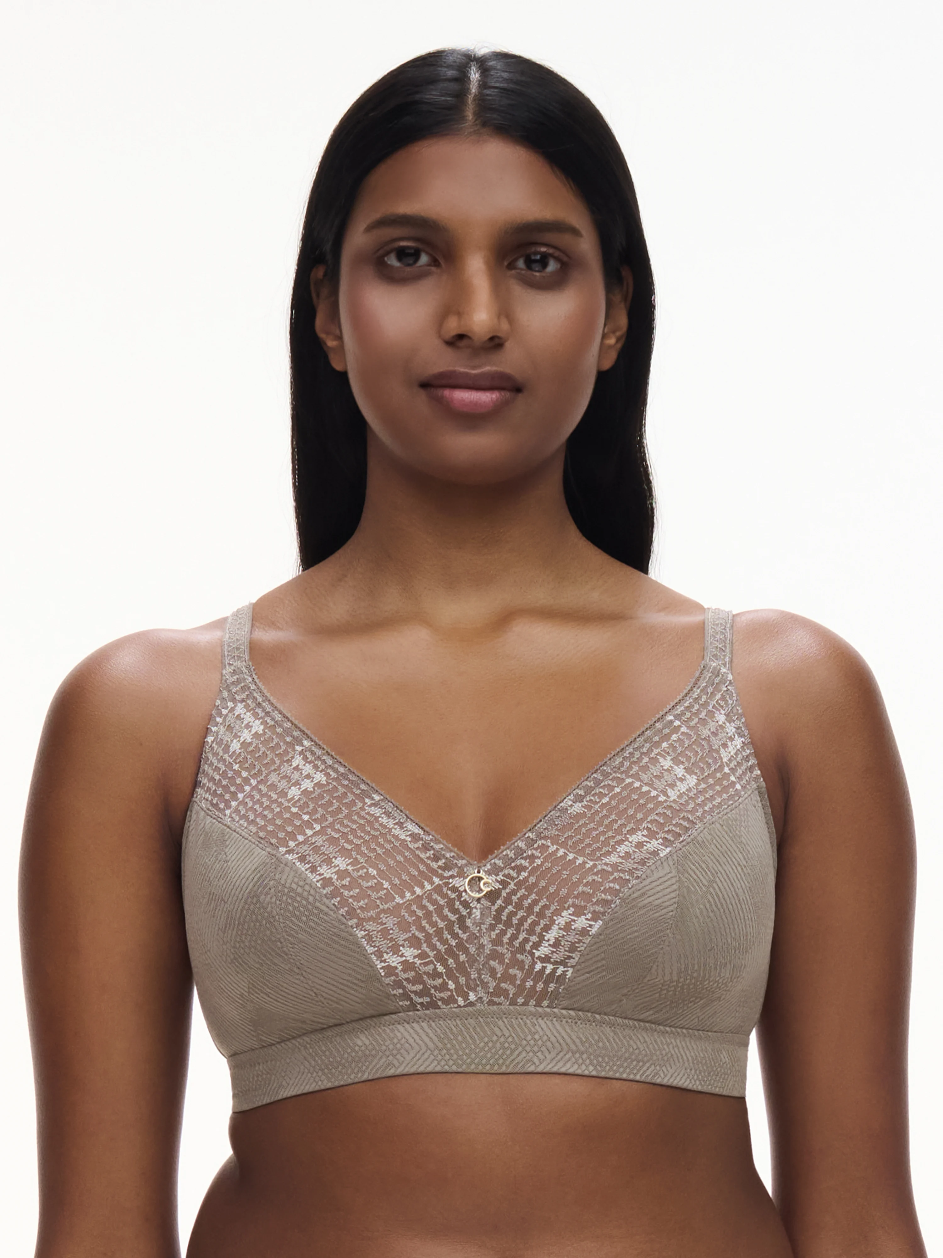 INTRIGUE - Soutien-gorge sans armature maintien broderie | Gris
