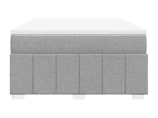 Sommier à lattes de lit avec matelas Gris clair 160x200cm Tissu