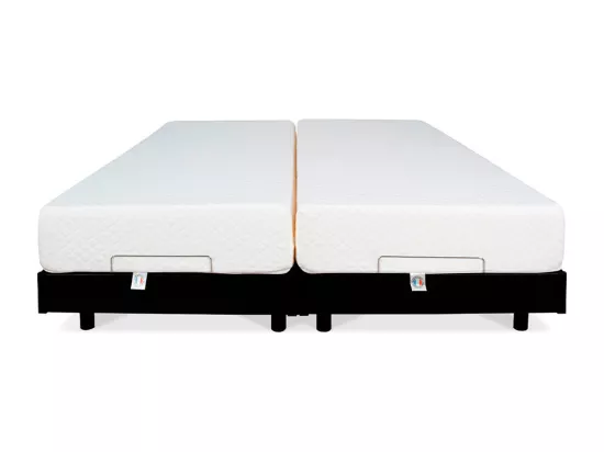 BELLECOUR LITERIE | Ensemble Duo FLEX 2x90x200 cm | Sommiers électriques + Matelas Mémoire de forme