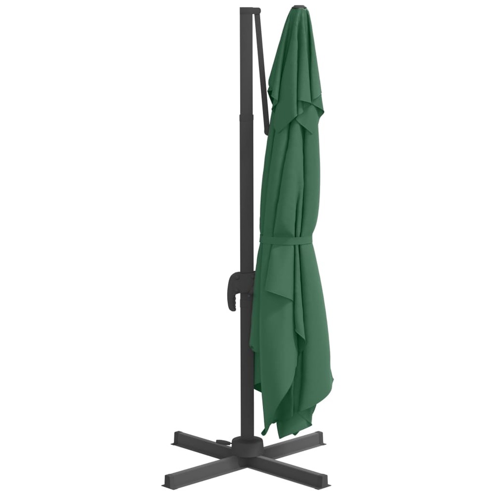 Parasol meuble de jardin cantilever à led 400 x 300 cm vert