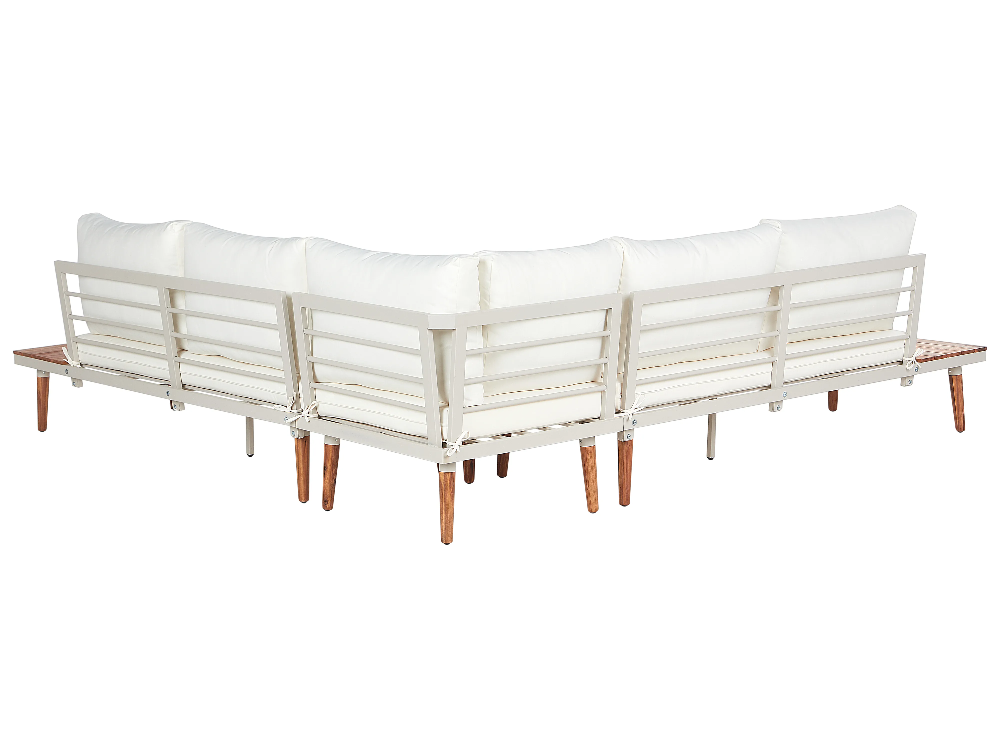 Tuin hoekloungeset met tafel 5-zits CORATO Acaciahout Gebroken wit