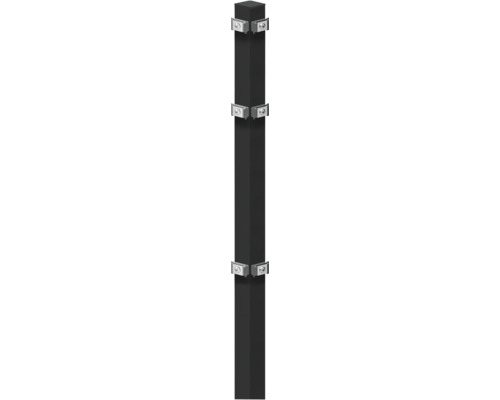 Hoekpaal voor inbetonneren, 6 x 6/120 cm, voor 63 cm schutting, RAL 7016 antraciet