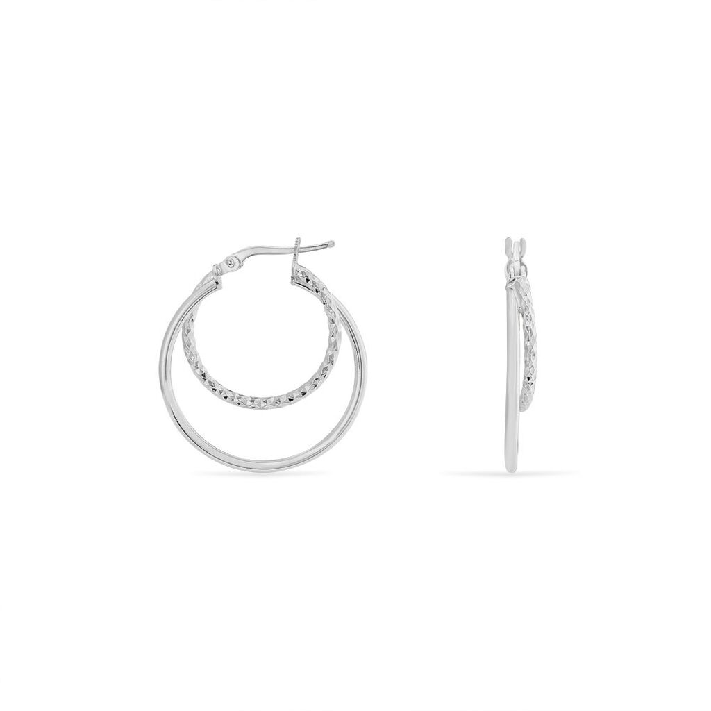 Créoles Argent Blanc Marjorie