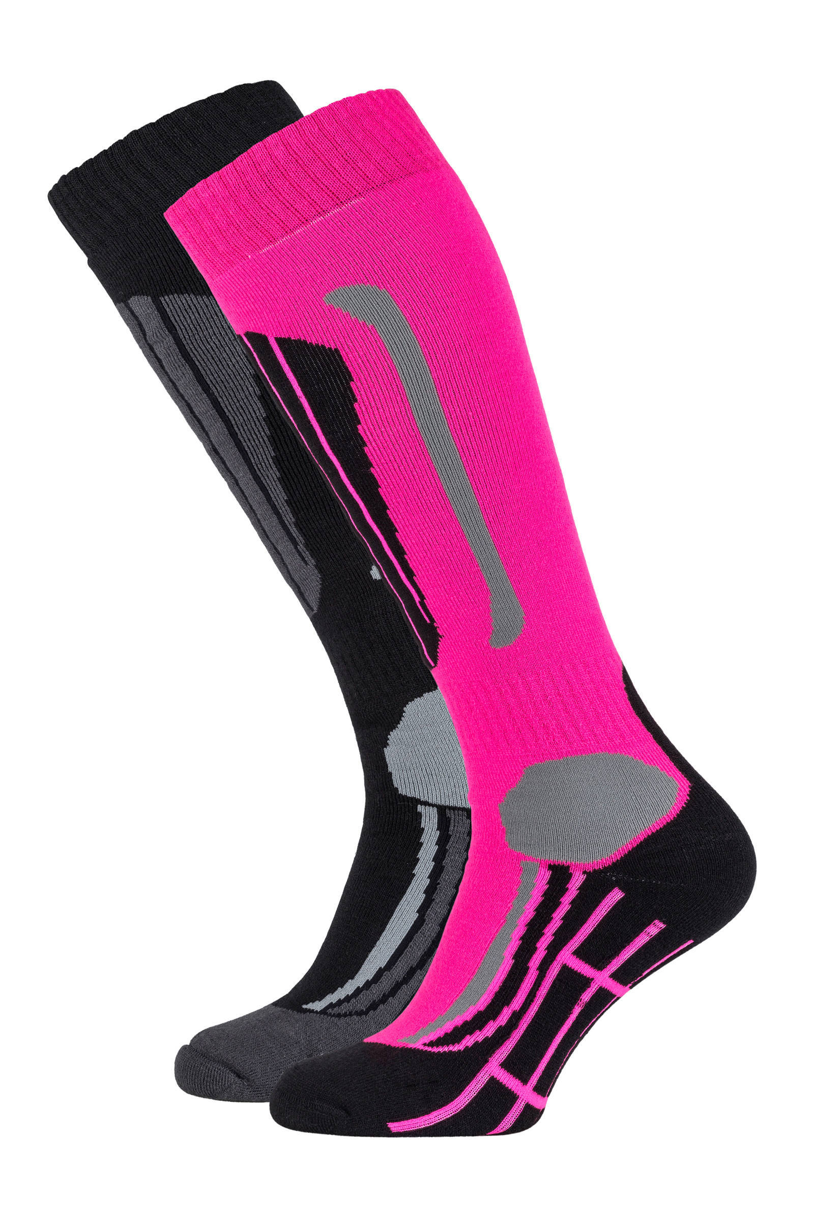 Falcon skisokken  roze/zwart (set van 2)