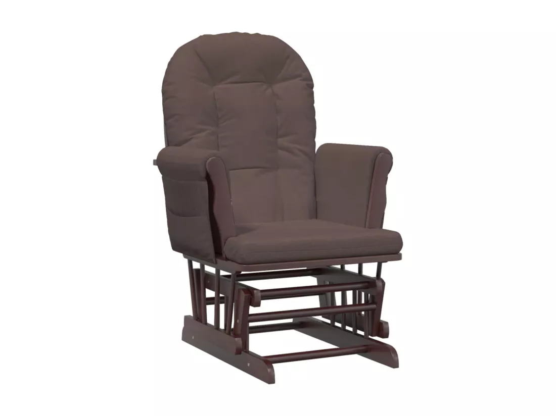 Chaise berçante avec repose-pied Marron Tissu