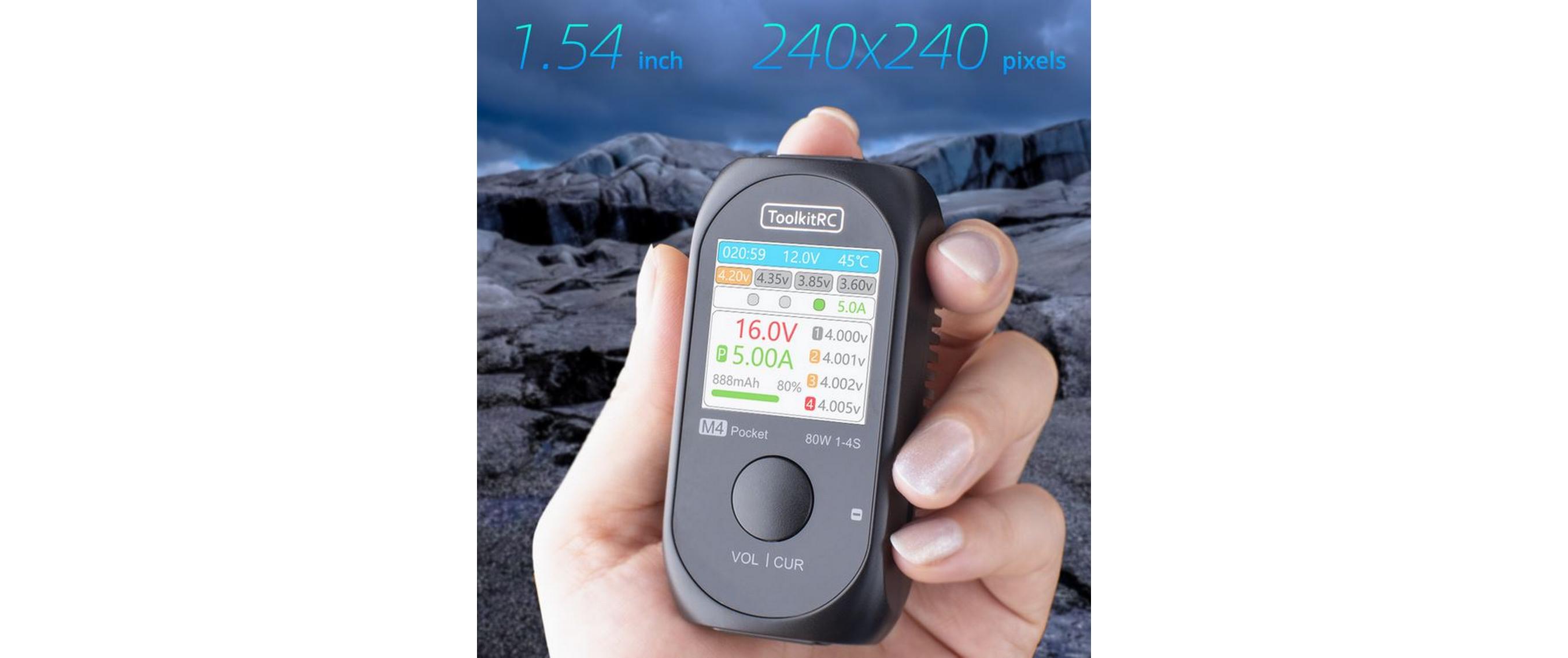 Ladegerät M4 Pocket, DC, 80W, 1-4SKompaktes Modellbau Ladegerät für LiPo, LiHv und LiFe Akkus