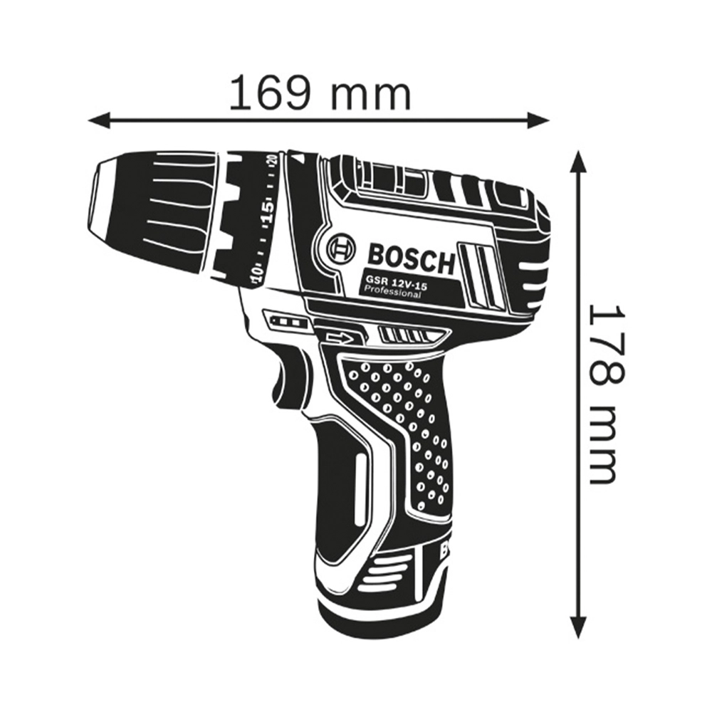 Bosch 2 kit Tool 12V (GSR 12V-15 + GWS 12V-76) + 2x2.0Ah + GAL 12V-40 (L) (0.615.990.N2U)