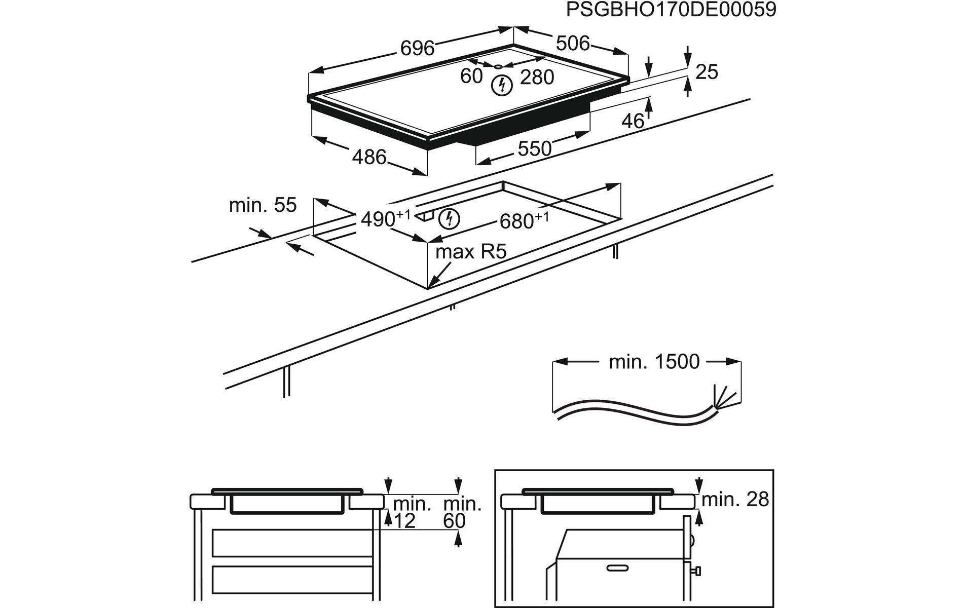 Induktionskochfeld GK58TSIPO Flächenbündig/Aufliegend<br>Induktion-Kochfeld mit 4 Herdplatten