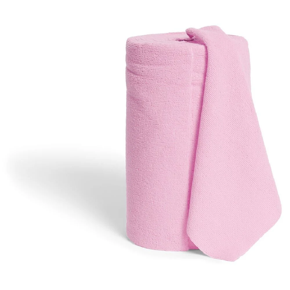Rouleau de 50 chiffons en microfibre rose