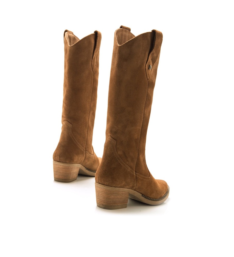 Botas Mustang Teo em couro marrom - Salto de 5 cm -