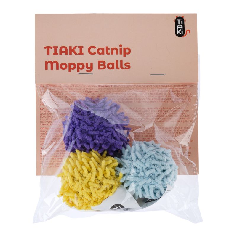 Lot de balles à pompons TIAKI garnies de menthe à chat