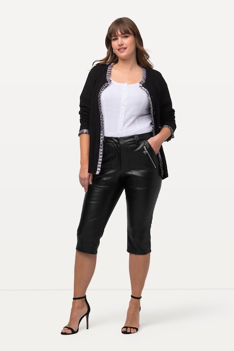 Tracht-Capri Sienna, Lederoptik, Reißverschlüsse