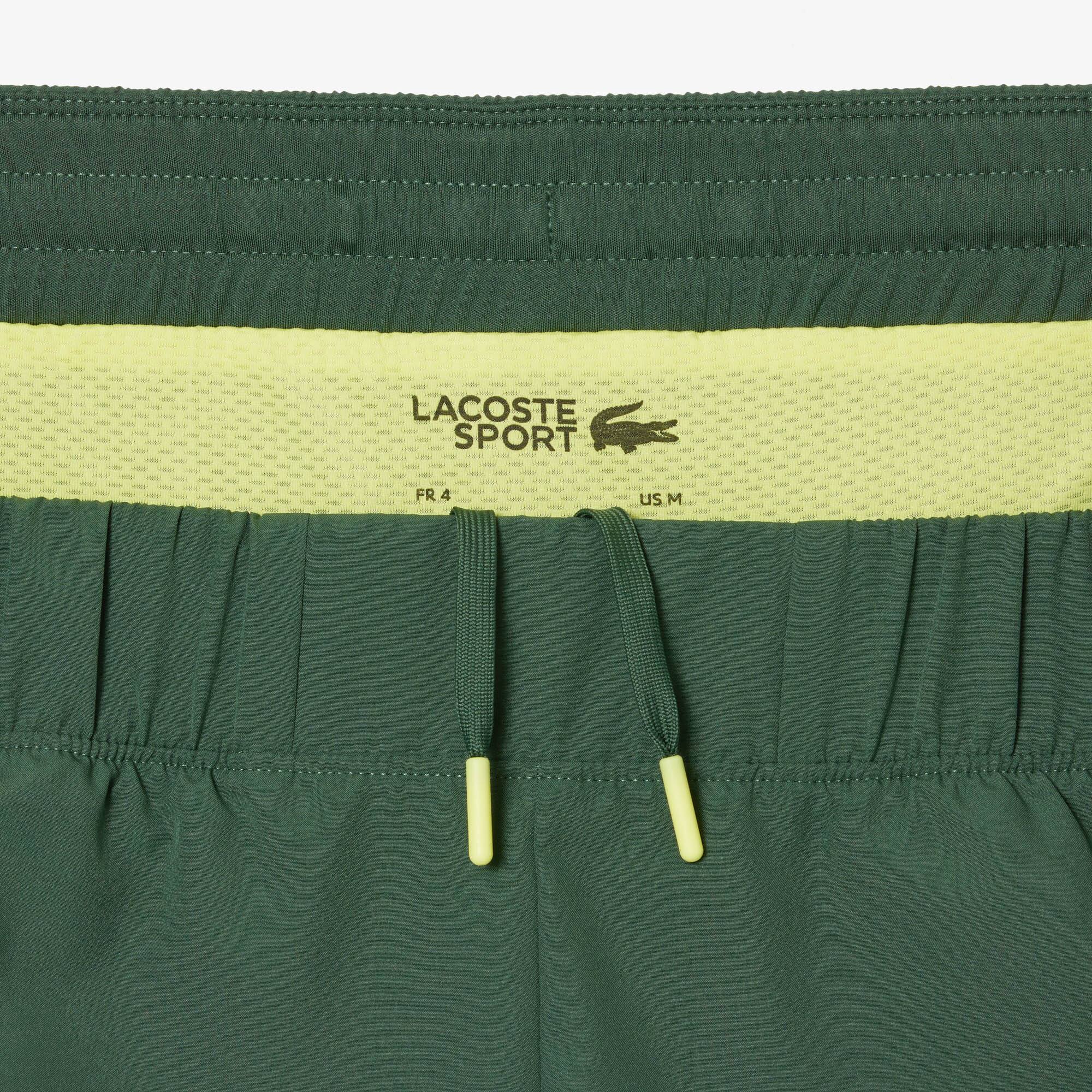 Herren LACOSTE SPORT zweifarbige Shorts mit eingebauten Untershorts Bermudas - Grün - Lacoste - Herren