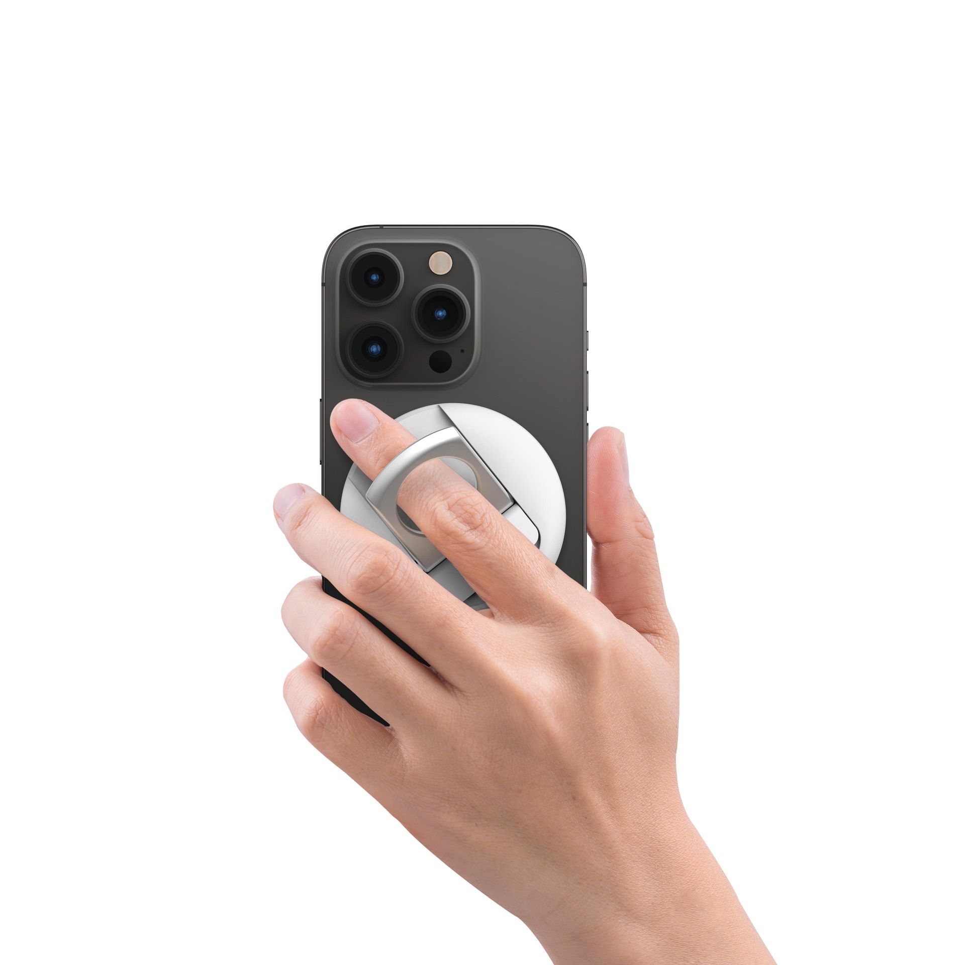 Belkin Smartphone-Halterung »iPhone Halter mit MagSafe für MacBooks« auch als Ringgriff oder Ständer verwendbar