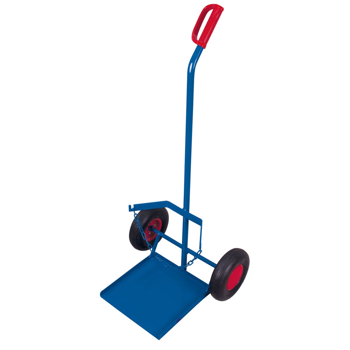VARIOfit stalen flessenwagen, 100 kg laadvermogen voor 11 kg propaangasfles, luchtbanden