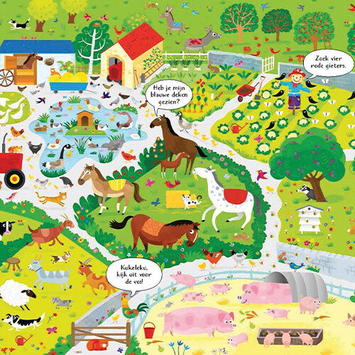 Uitgeverij usborne zoekboek & puzzel 100st - op de boerderij