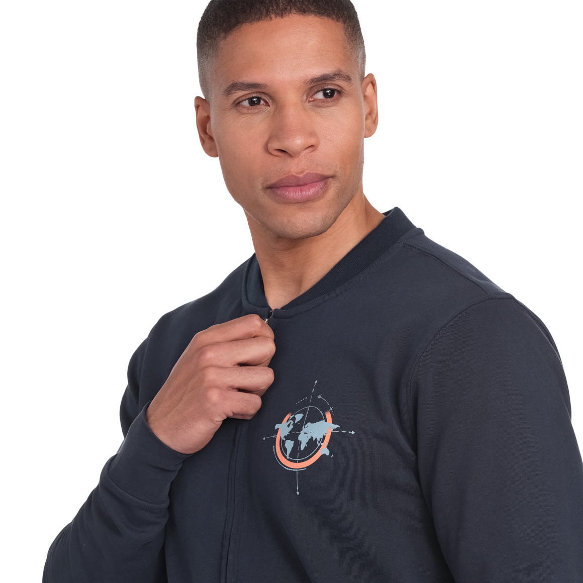 VanVaan Herren Sweatjacke mit Print dunkelblau
