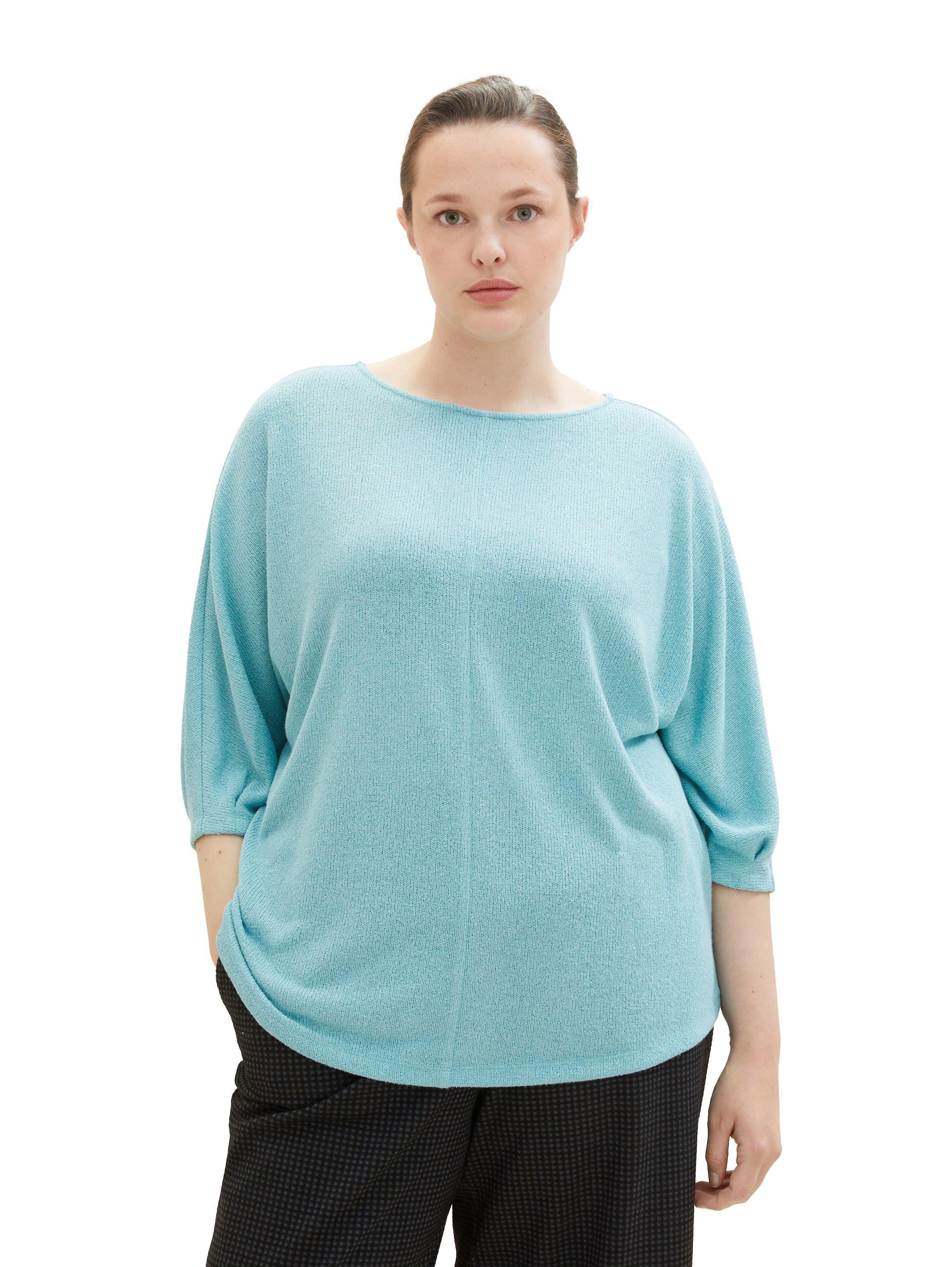 Shirtpullover mit 3/4-langen Fledermausärmeln
