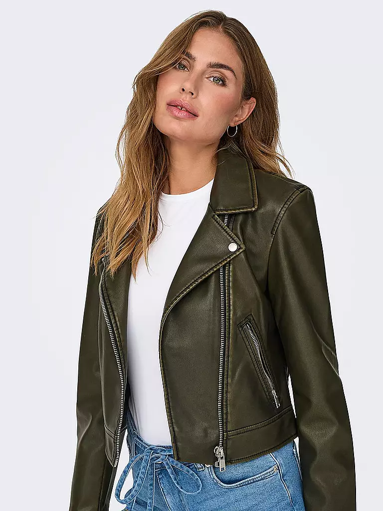 ONLY Jacke in Lederoptik ONLRIA schwarz