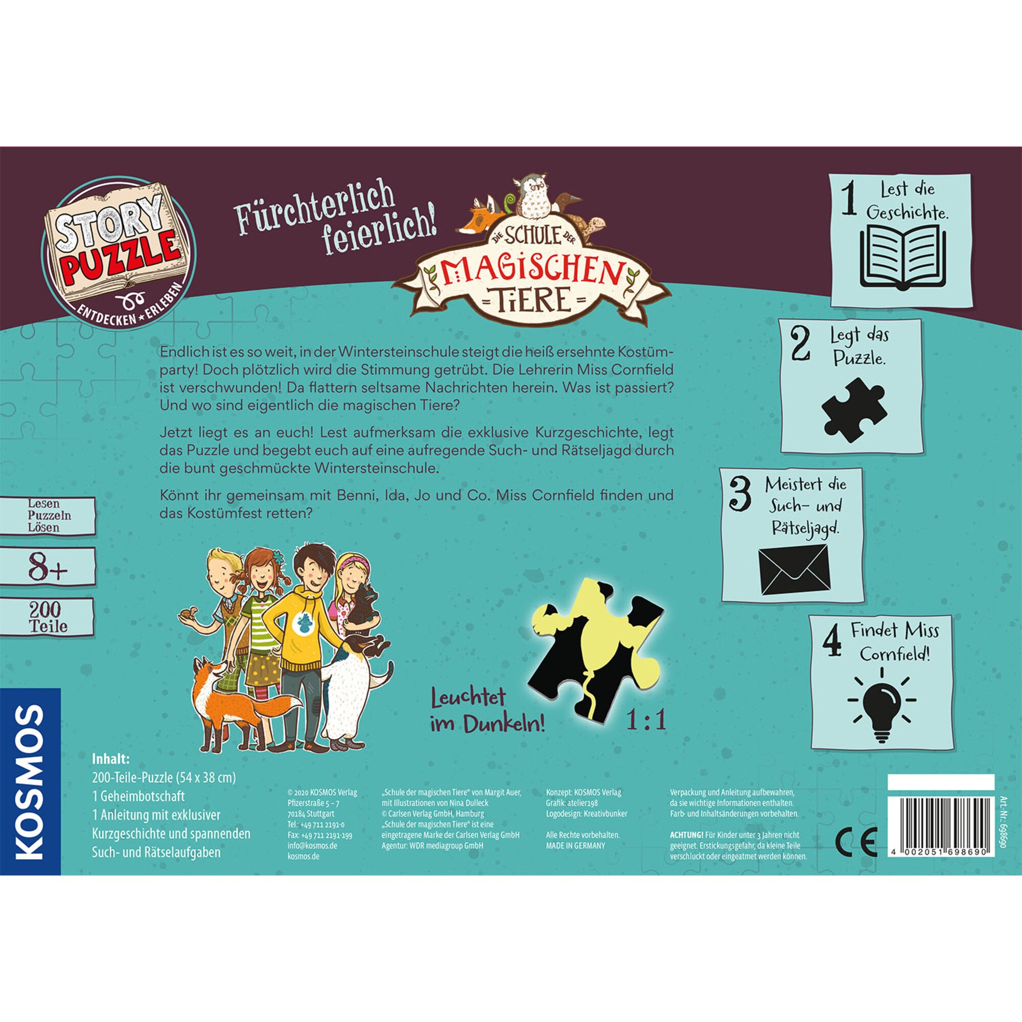 Kosmos Puzzle Story Puzzle: Die Schule der magischen Tiere - Fürchterlich feierlich!