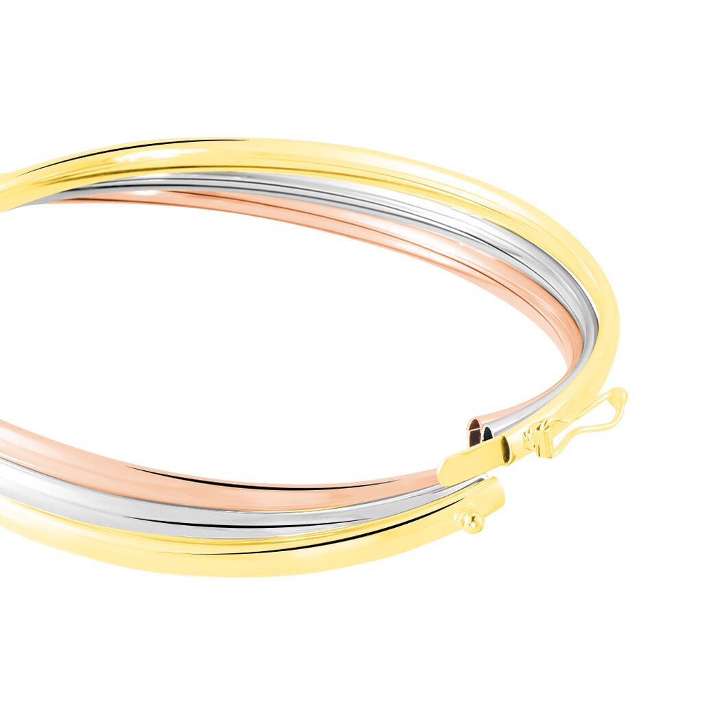Bracelet Jonc Catalin 3 Fils Flexibles Or Tricolore