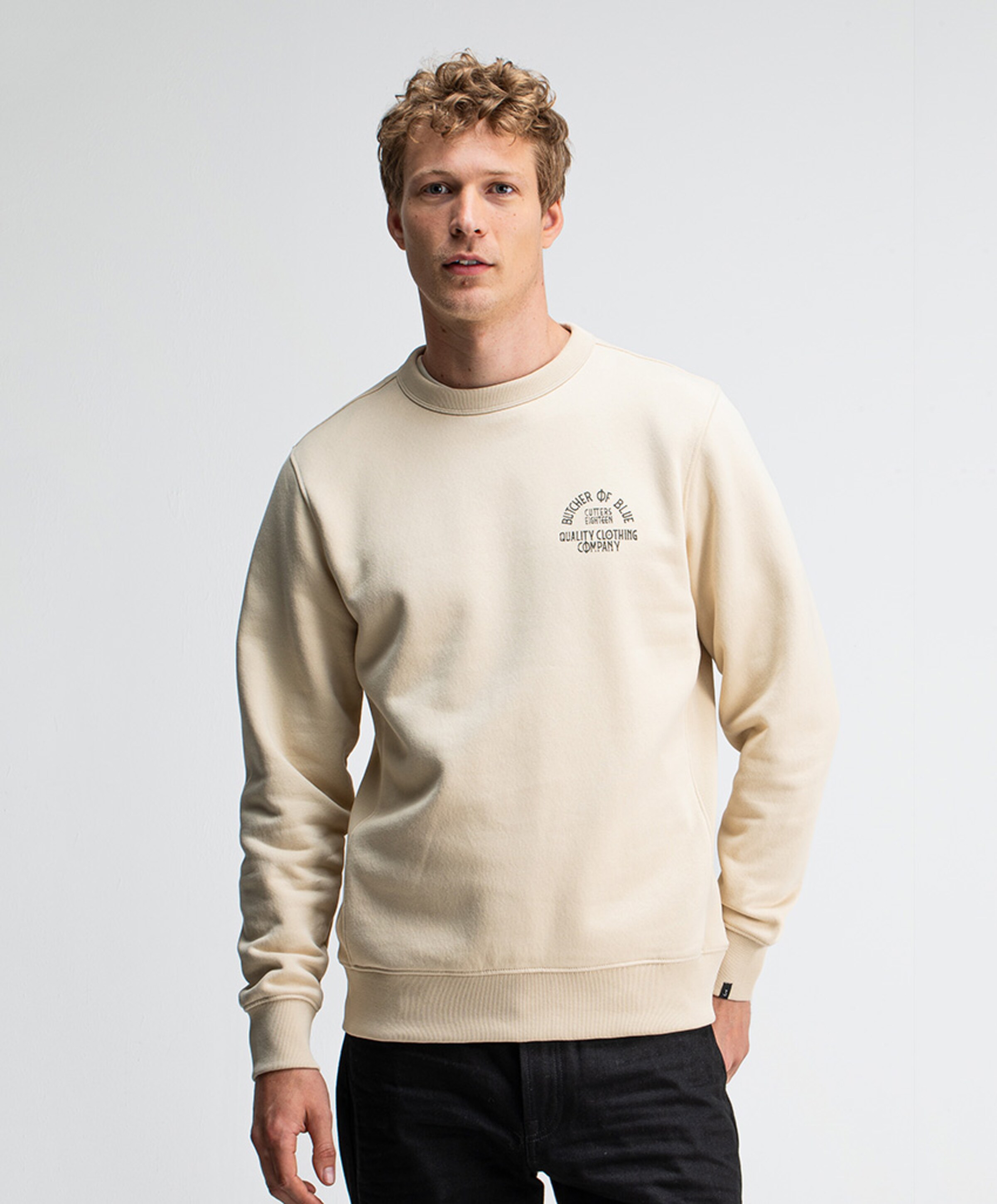 Butcher of Blue Heren trui beige
