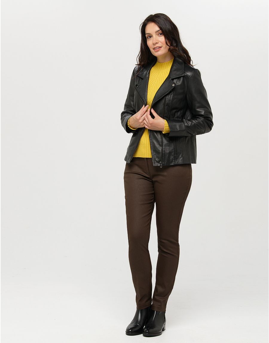 Pull col montant jaune