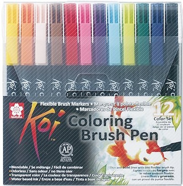 Sakura Koi Coloring Brush Pen 12-sett
