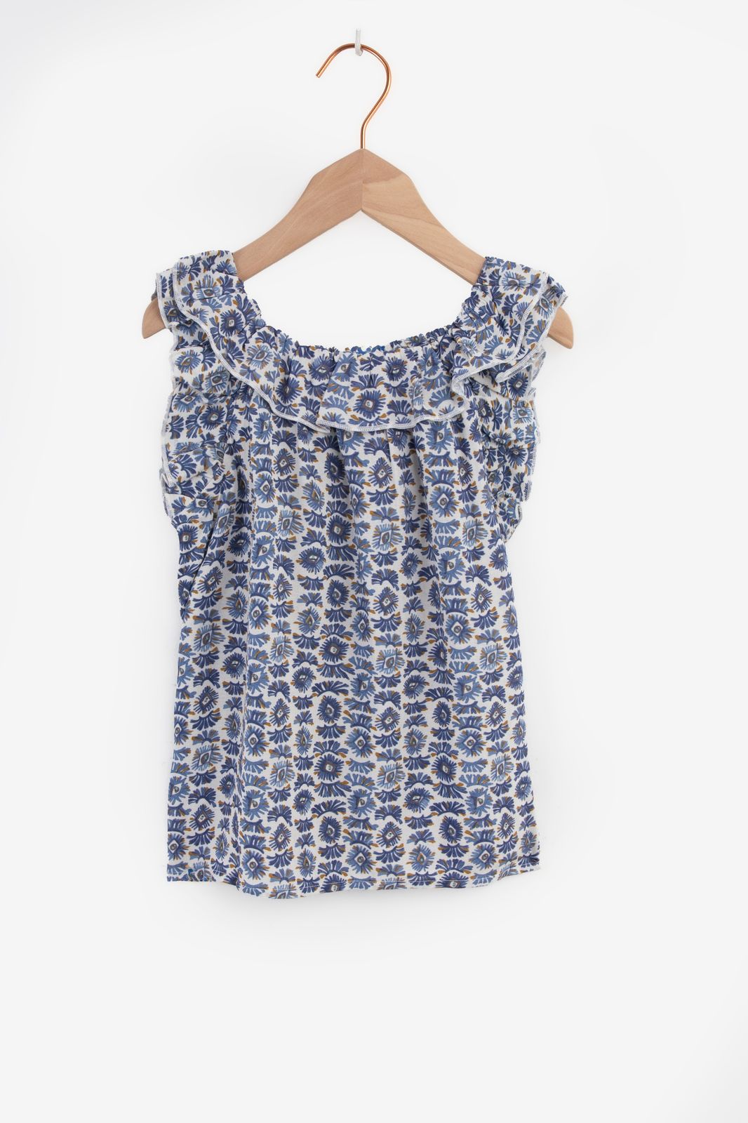 Multicolour top met ruffles