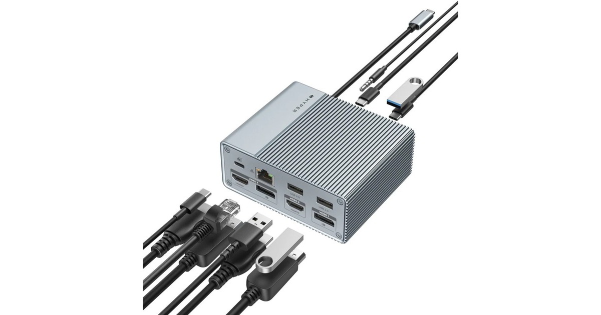 HyperHyperDrive GEN2 12-in-1 USB-C Docking Station  (Zilver)