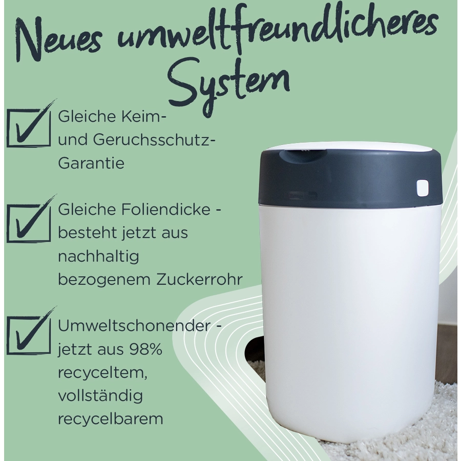 Tommee Tippee Twist & Click Advanced  Windeleimer, inkl. einer Kassette mit nachhaltig gewonnenem, antibakteriellem Greenfilm in blau