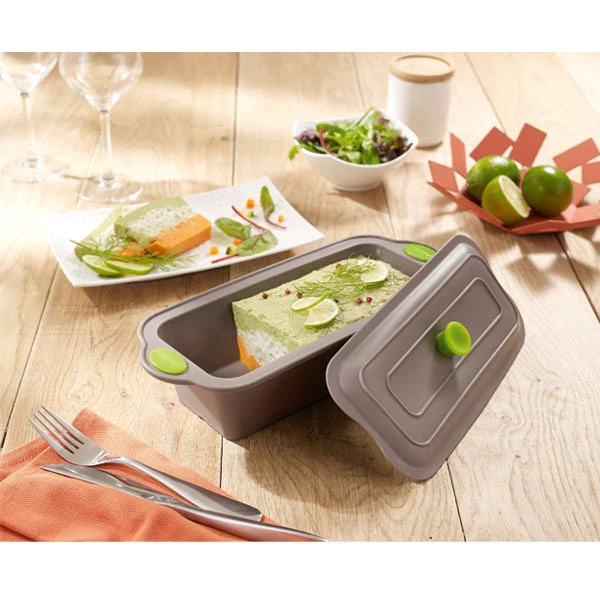 Rigiflex Terrine en silicone structure acier avec couvercle 2 en 1 24