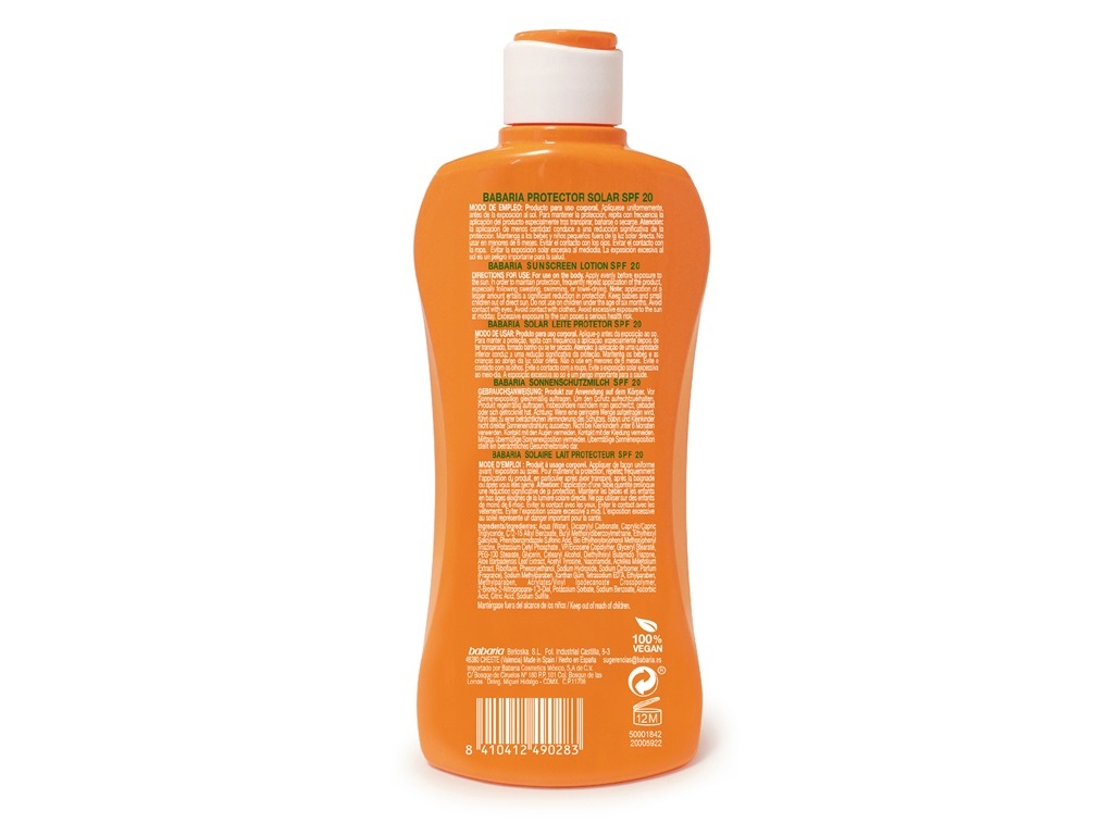 PROTETOR SOLAR BABARIA ACELERA BRONZE SPF20 300ML