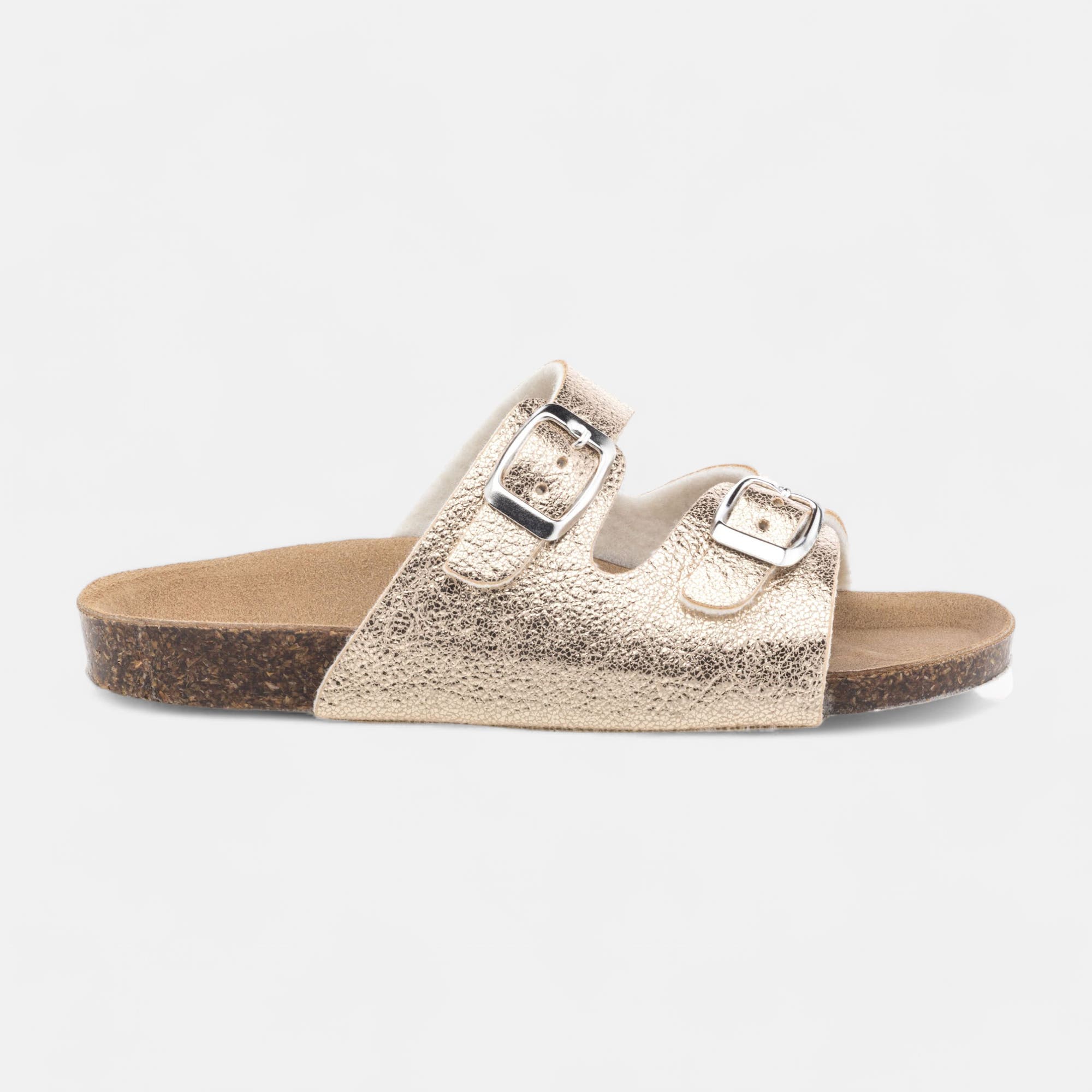 Mules semelle liège Fille or