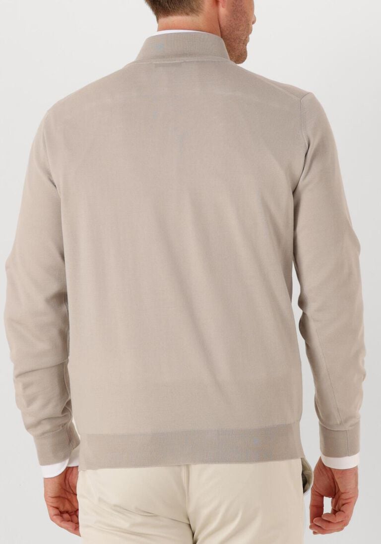 beige filippo de laurentiis trui mezza zip ml r.merino