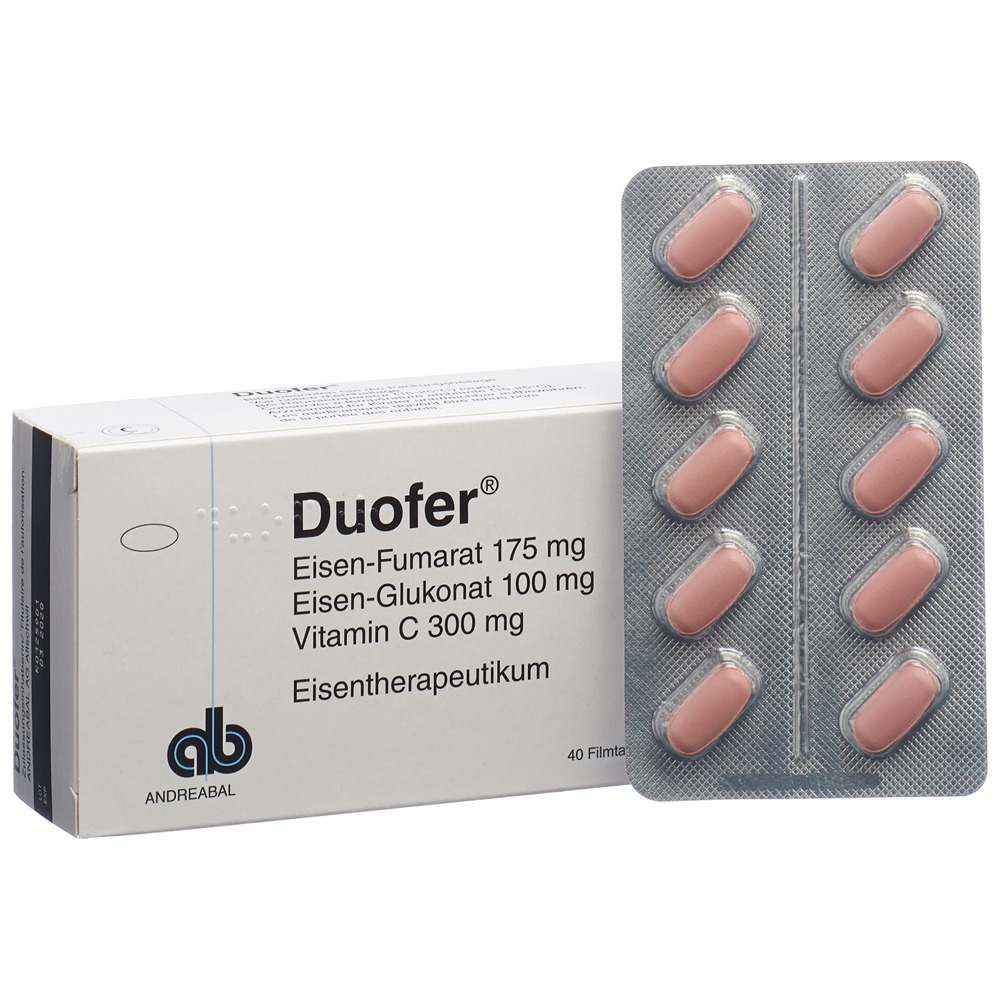 DUOFER Filmtabl Erw Blist 40 Stk<br>40 Stück, Blister, Filmtablette