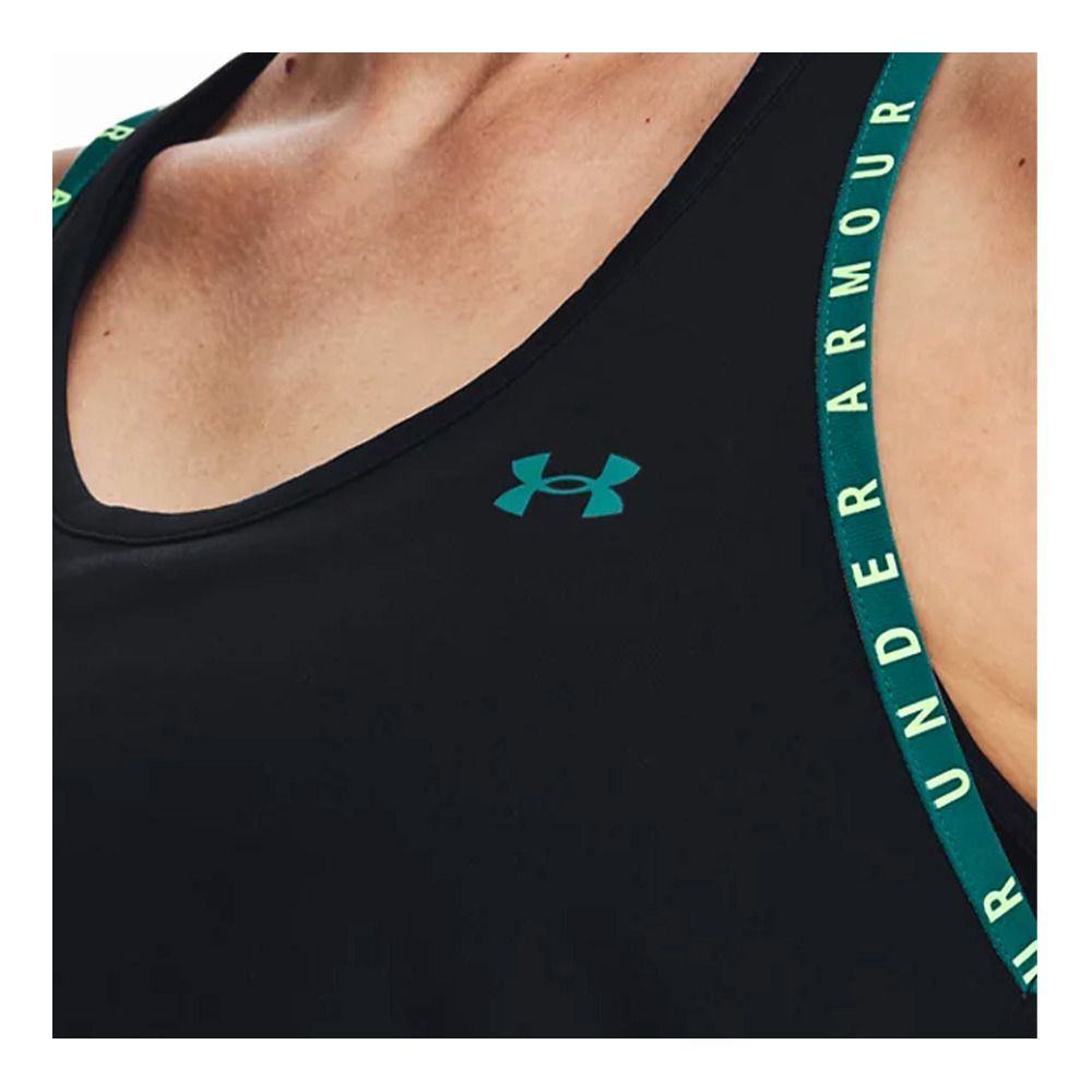 Under Armour UA KNOCKOUT - Débardeur Femme black/lime surge/coastal teal