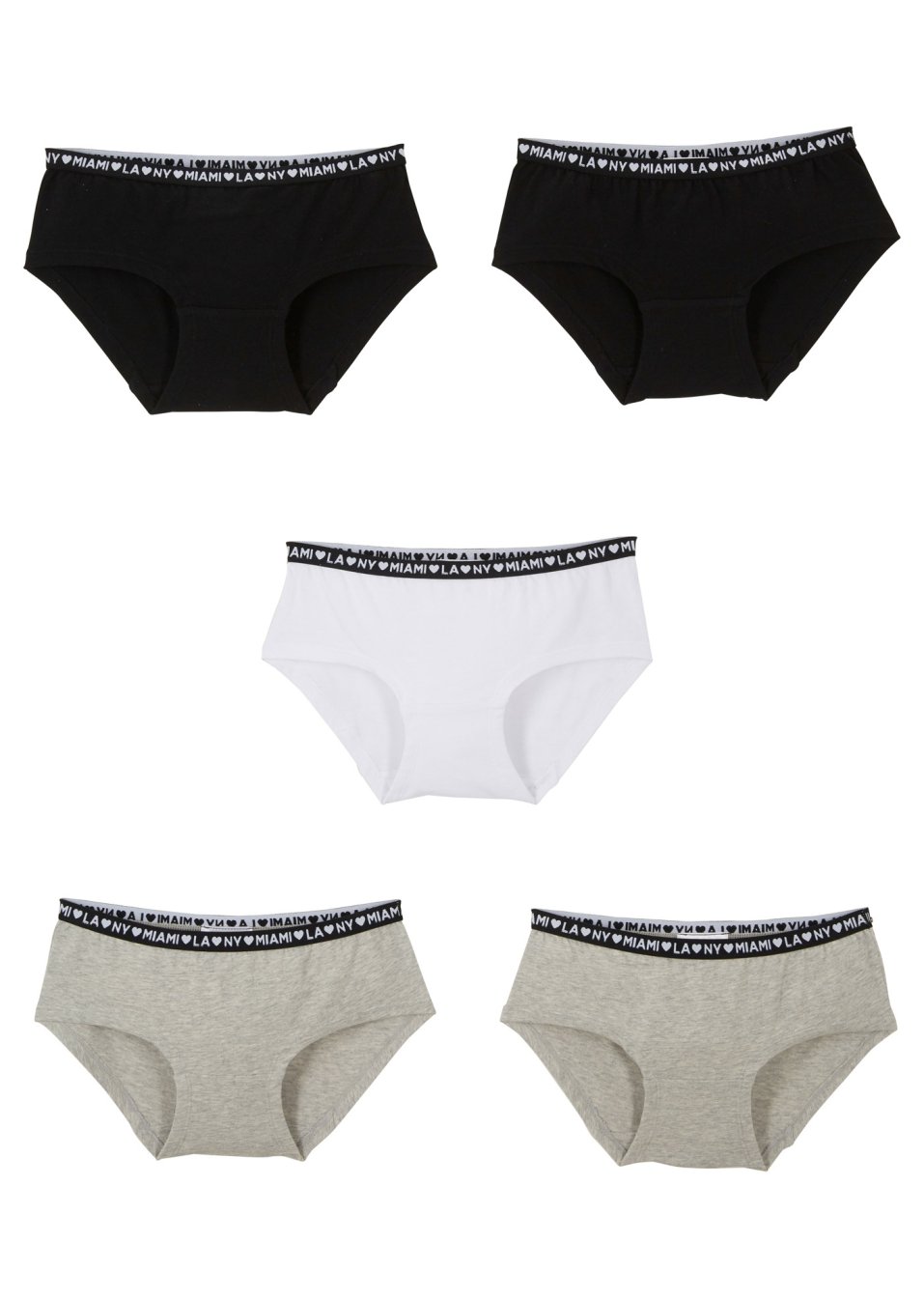 Lot de 5 culottes fille
