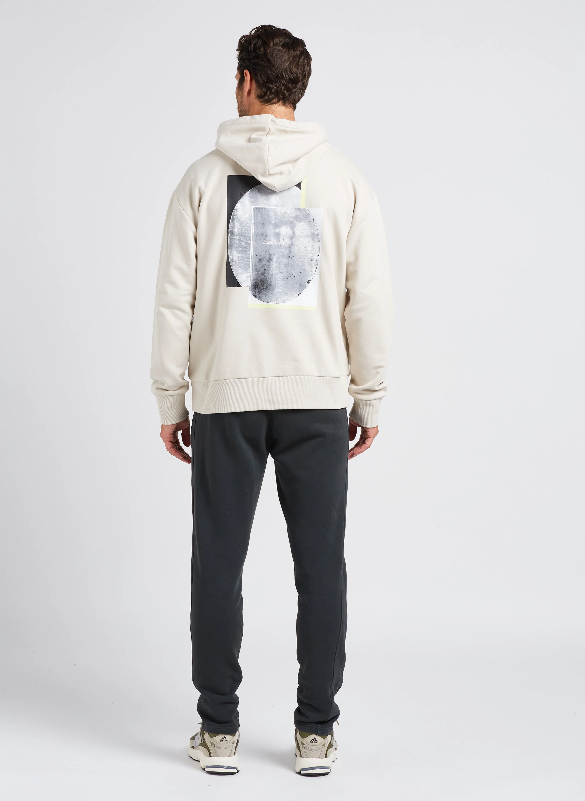 Sweat à capuche sérigraphié en coton | Beige