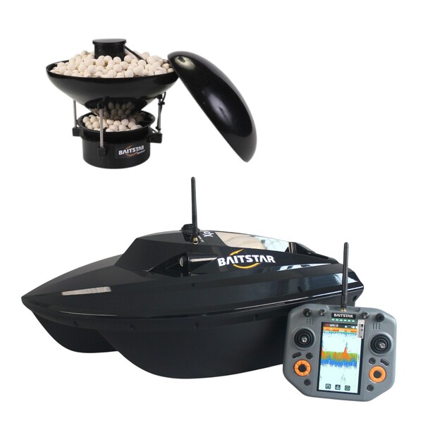 Bateau amorceur BaitStar Xpert Black AllinOne (lance-appâts, GPS & sondeur)