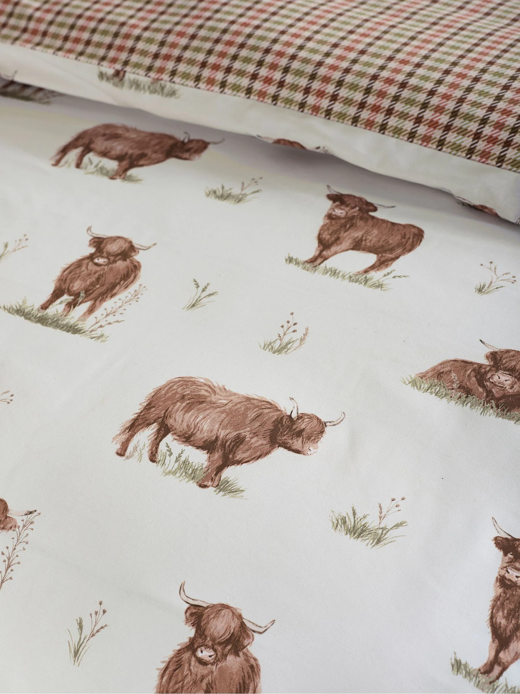 Catherine Lansfield Angus Highland Cow omkeerbare dekbedovertrekset