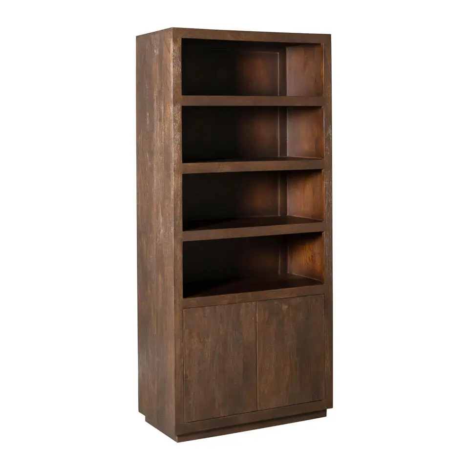 Boekenkast Bruin Hout - 90x45x200cm - Brussel
