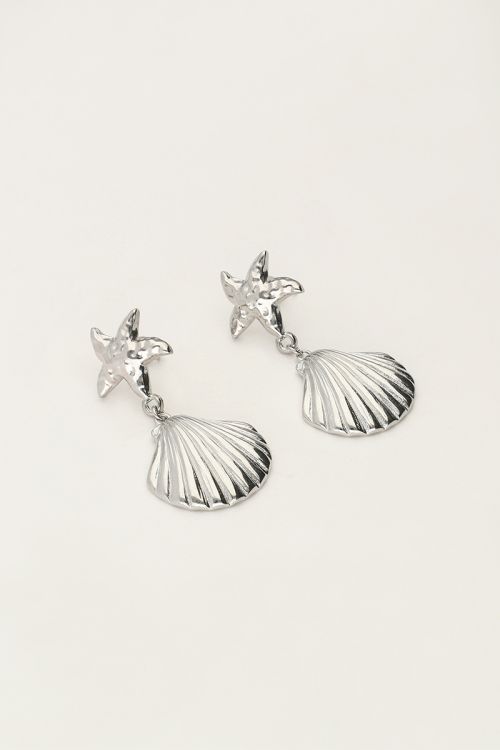 Ocean oorhangers met zeester en schelp
