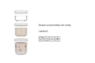 Stapelbare snackbox Mepal Mio 3-delig - Little Dutch - Little Farm