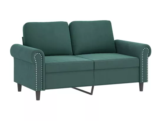 Ensemble de canapés 3 pièces avec coussins vert foncé velours