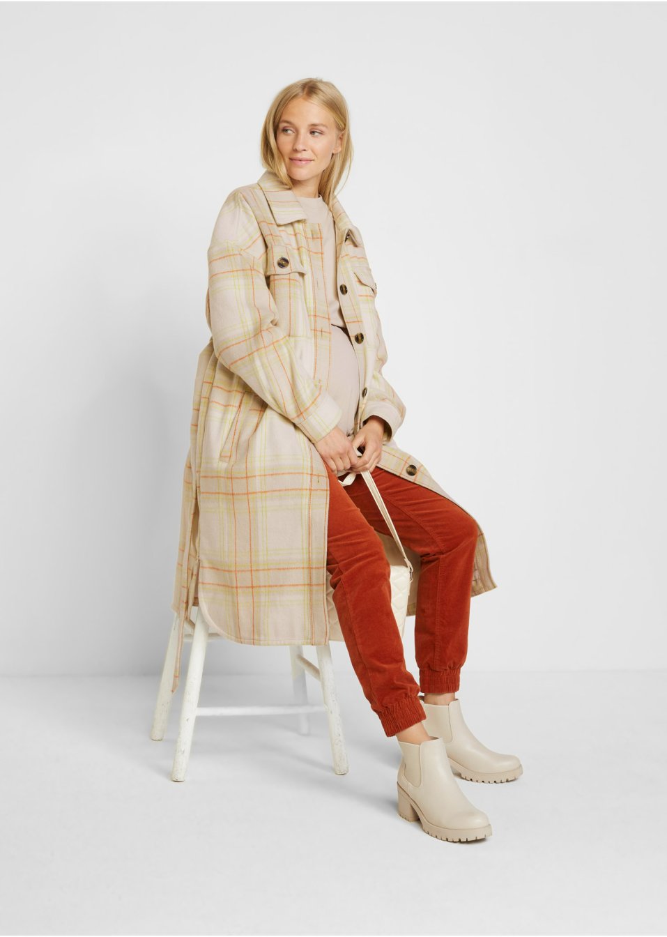Veste-chemise longue de grossesse