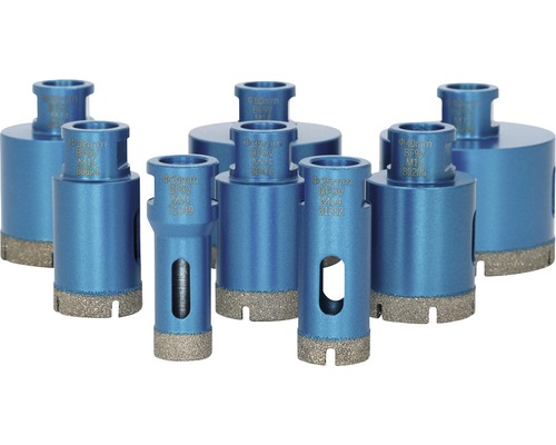 Diamantboorset 8-delig Ø 20, 25, 32, 35, 40, 50, 60, 68 mm M14