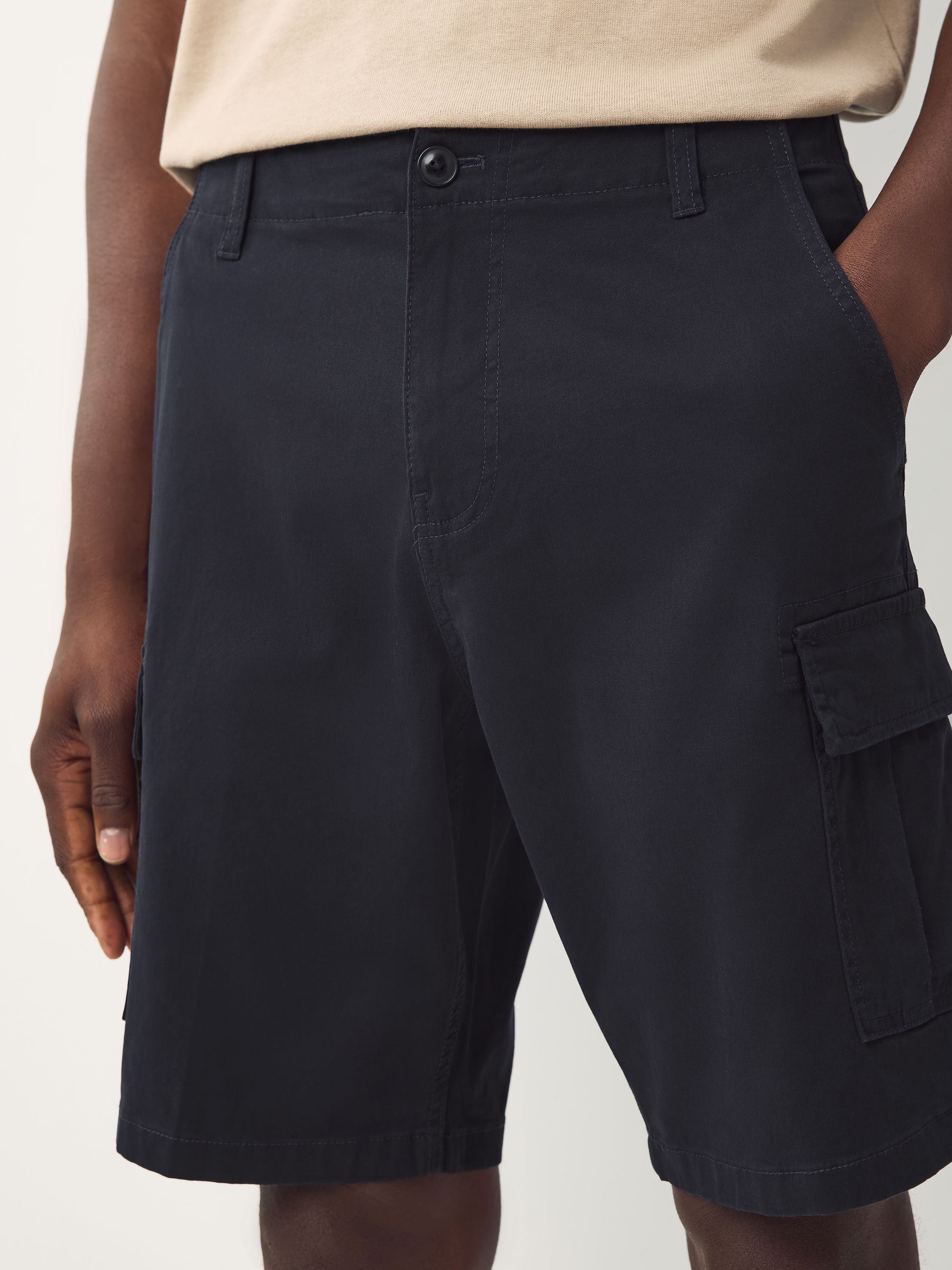 Marineblauw - Stretchy Korte cargobroek